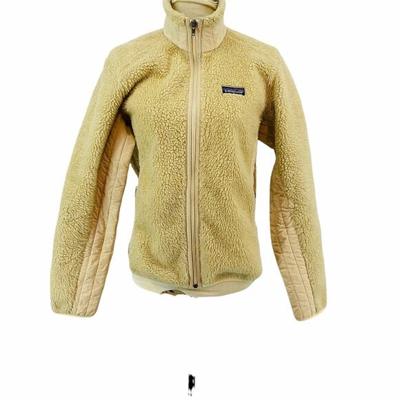 Patagonia Synchilla High Pile Full Zip Fleece Cream Jacket Medium - Picture 10 of 10
